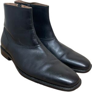 JOHNSTON & MURPHY Knowland Plain Toe Black Sheepskin Boot Mens Sz 11M